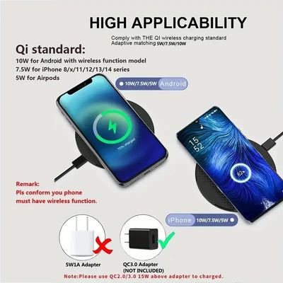 Wireless Charger Pad Stand Desktop Ultra-thin Mobile Phone