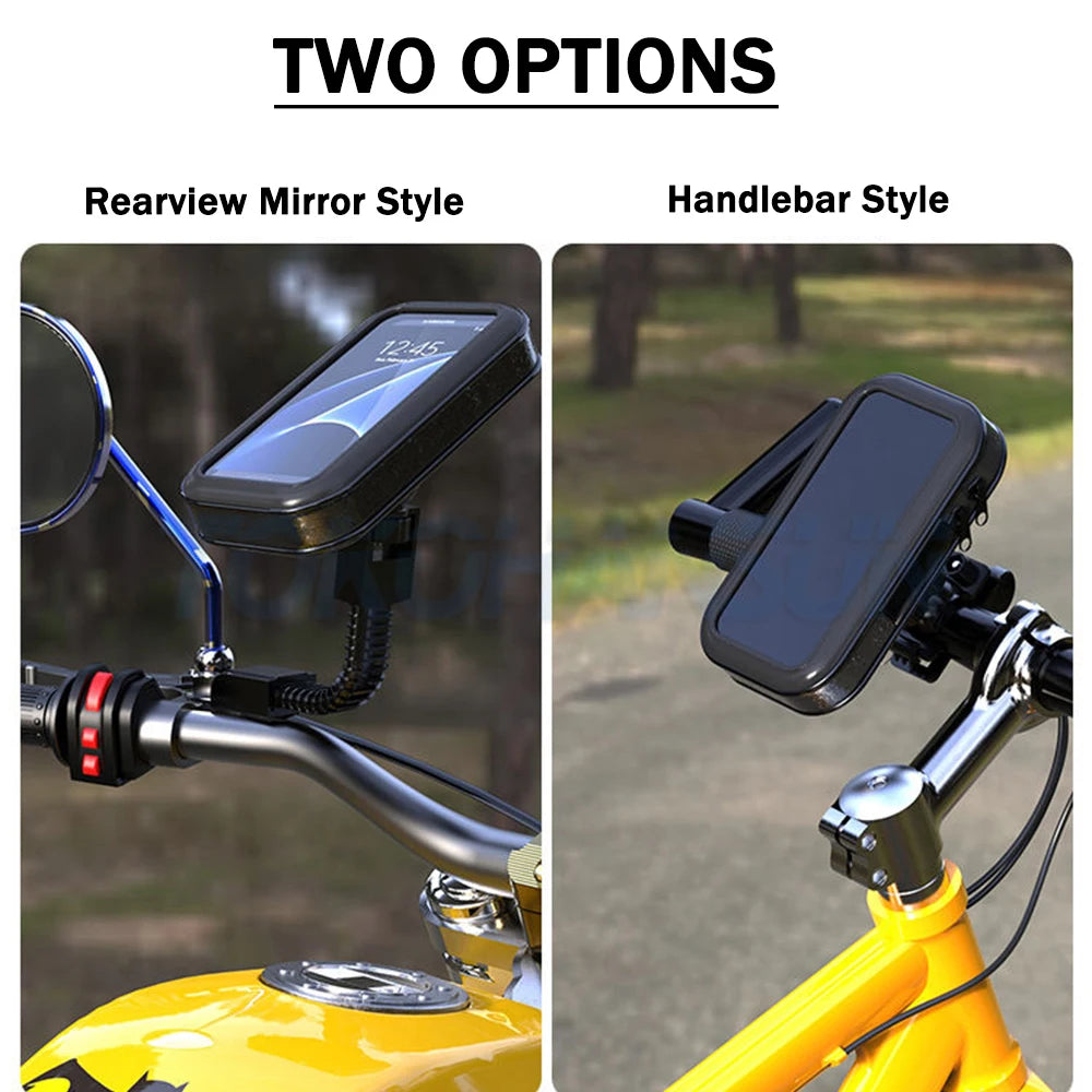 Motorcycle Telephone Holder Support Mirror Stand Mount