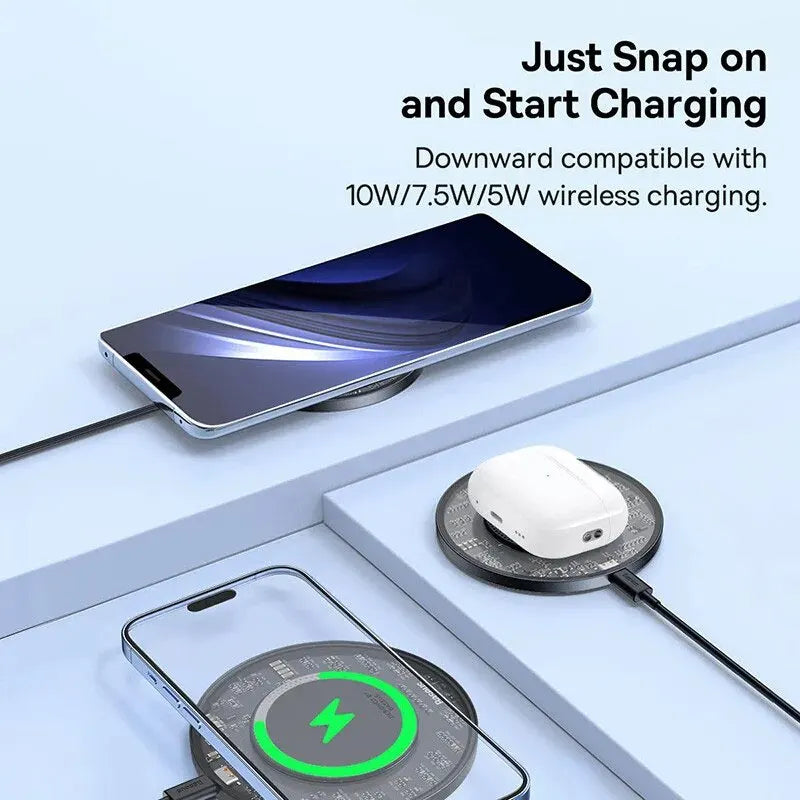 Fast Wireless Charger For iPhone 15 14 For Airpods Visible